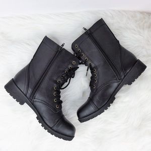 Black Military Style Combat Boots
